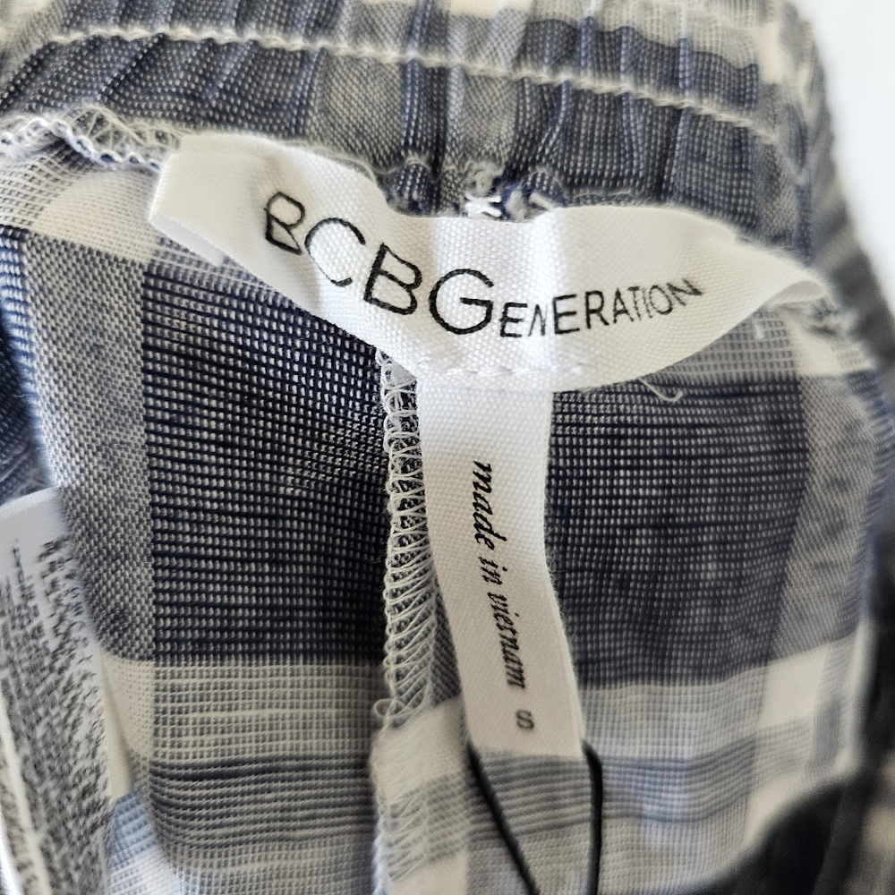 BCBGeneration gingham knot blue and white plaid shorts size small nwot - Picture 5 of 8